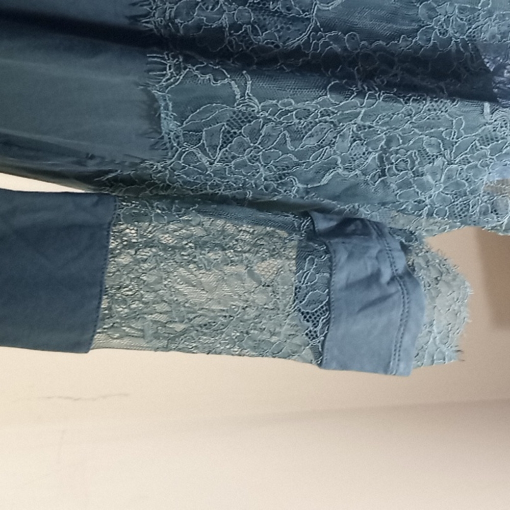 LOGO LORI GOLDSTEIN TIE AT BUST LACE CARDIGAN SZ.M - Picture 7 of 10